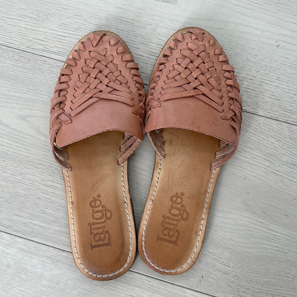 Latigo Leather Woven Mules